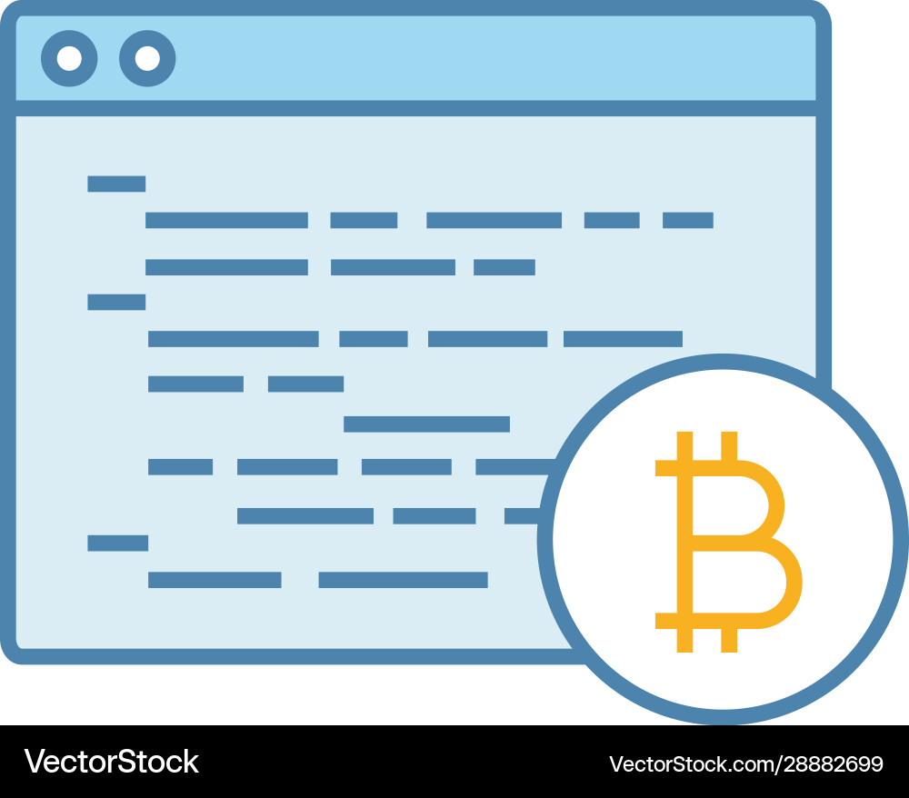 Bitcoin mining software color icon Bitcoin mining software color icon vector image