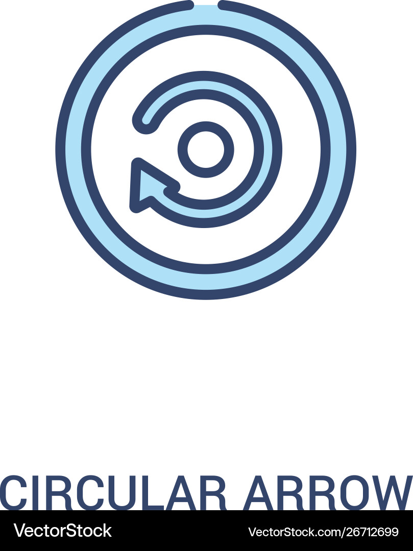 Circular arrow concept 2 colored icon simple line Circular arrow concept 2 colored icon simple line vector image