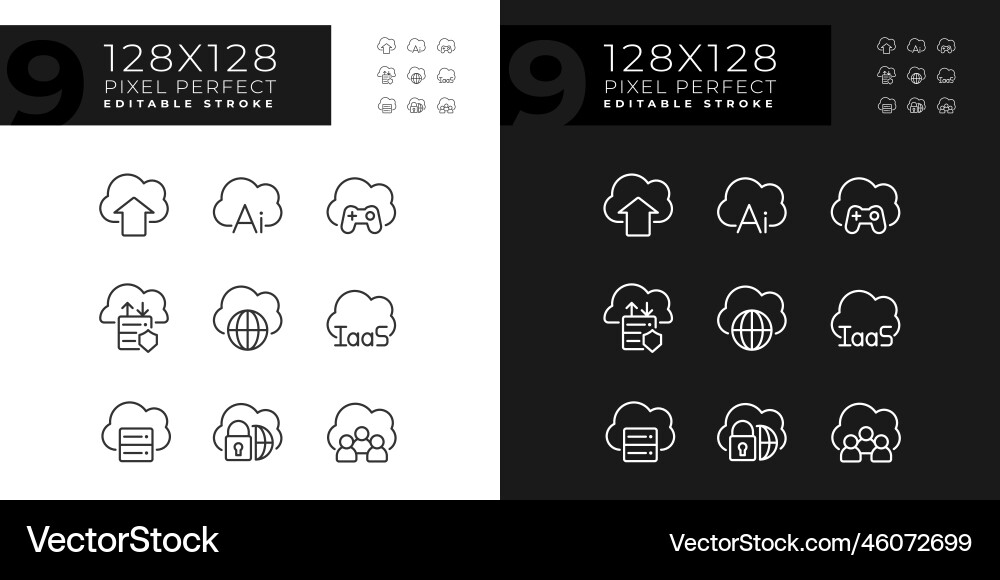 Cloud for data processing pixel perfect linear Cloud for data processing pixel perfect linear vector image