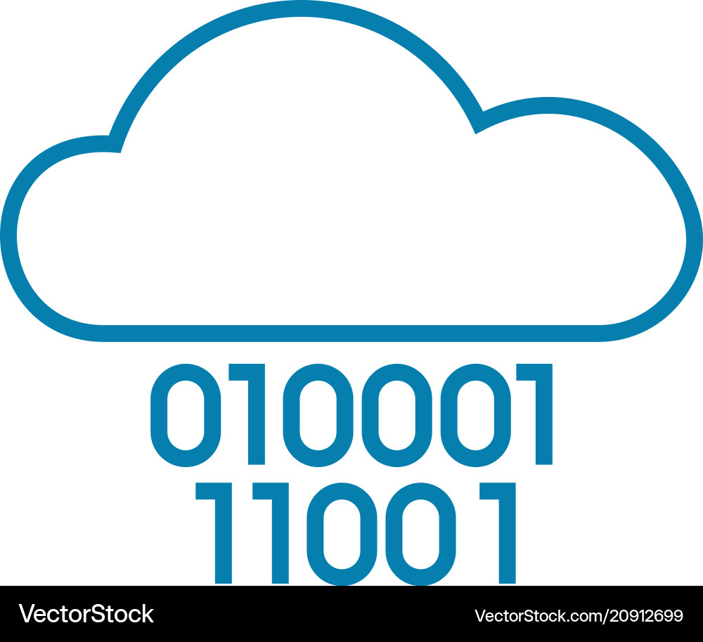 Cloud system linear icon concept Cloud system linear icon concept vector image