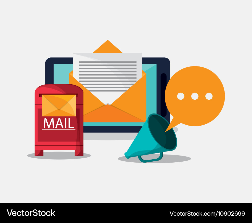 Digital messaging related icons image vector image