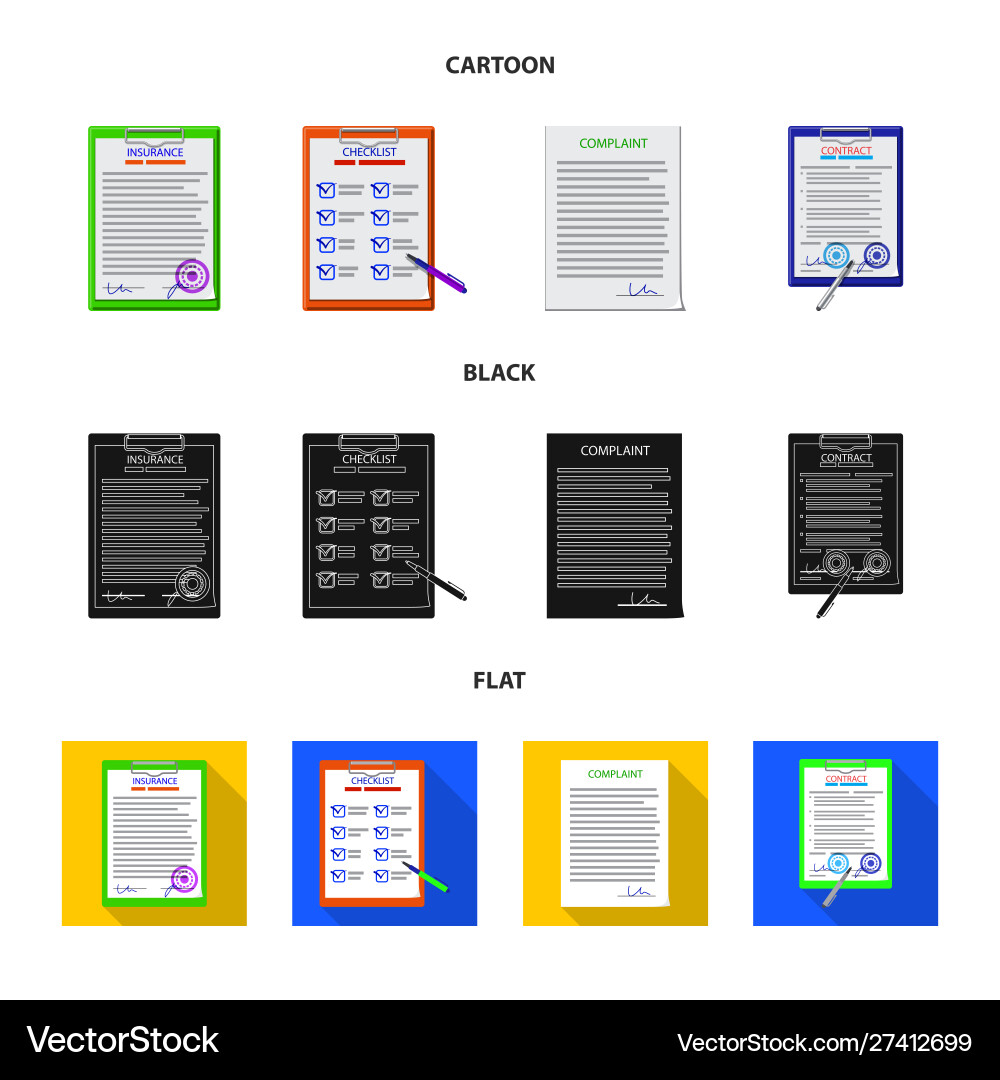 Isolated object form and document sign set Isolated object form and document sign set vector image