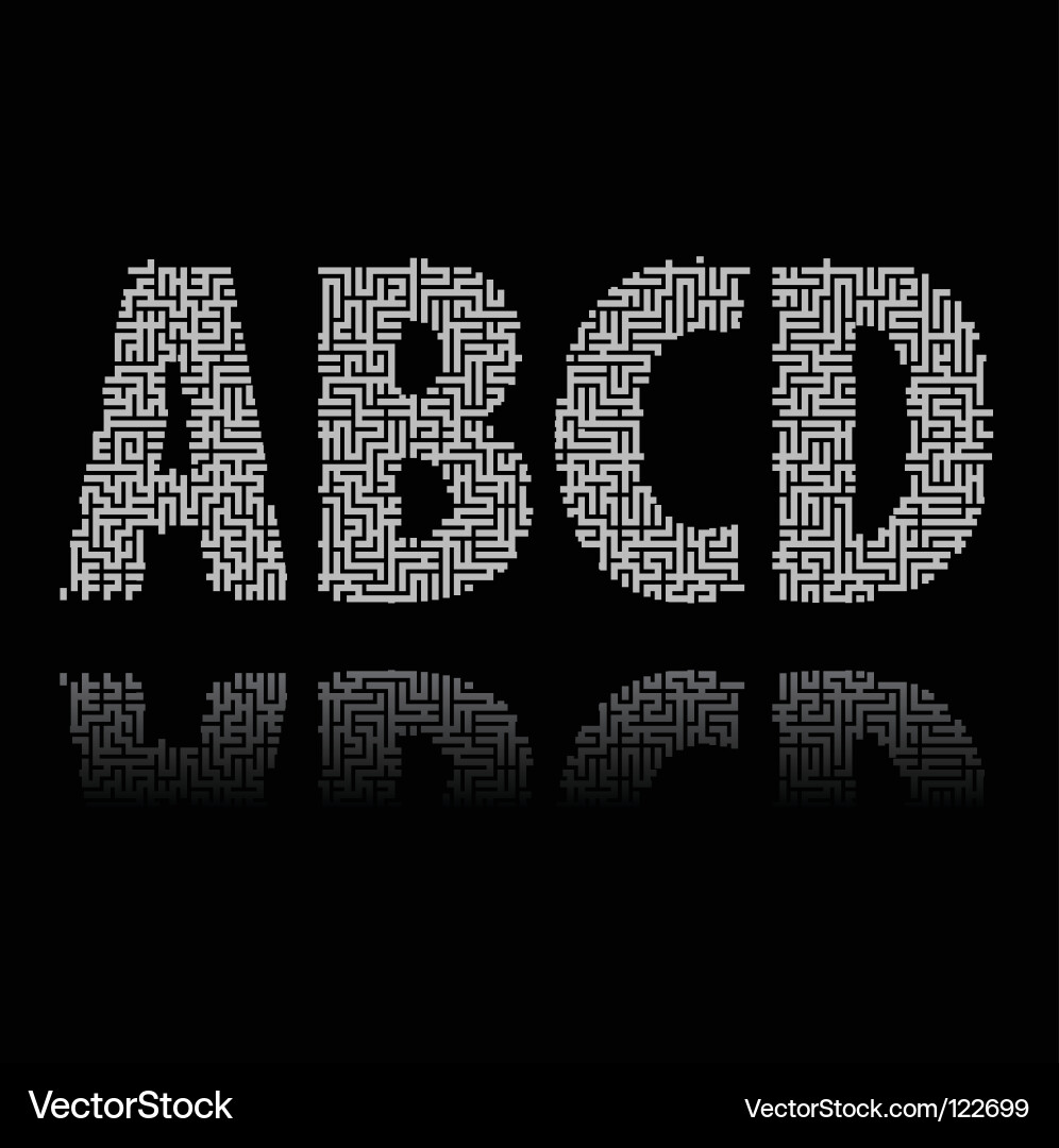 Labyrinth Letters Maze Vector Image