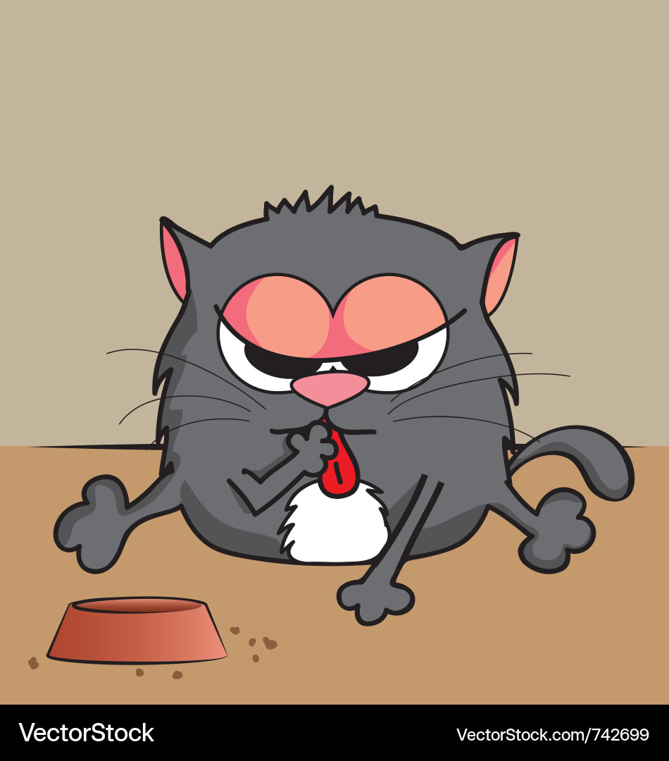 Lazy cat character vector image