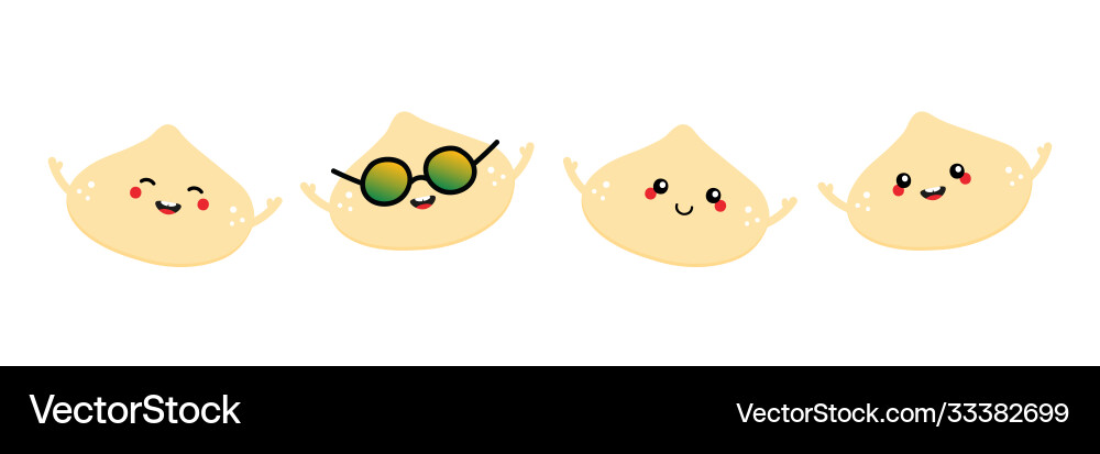 Macadamia nuts smiling characters Macadamia nuts smiling characters vector image