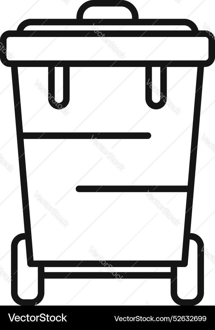 Mobile garbage container standing with closed lid vector image