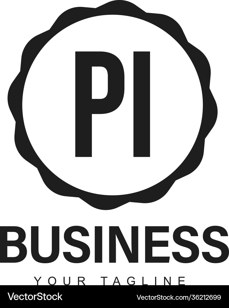 Pi initial a logo design with abstract style Pi initial a logo design with abstract style vector image