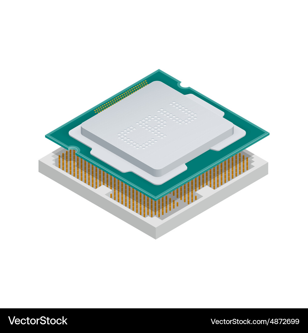 Processor Isometric Icon Vektorbild