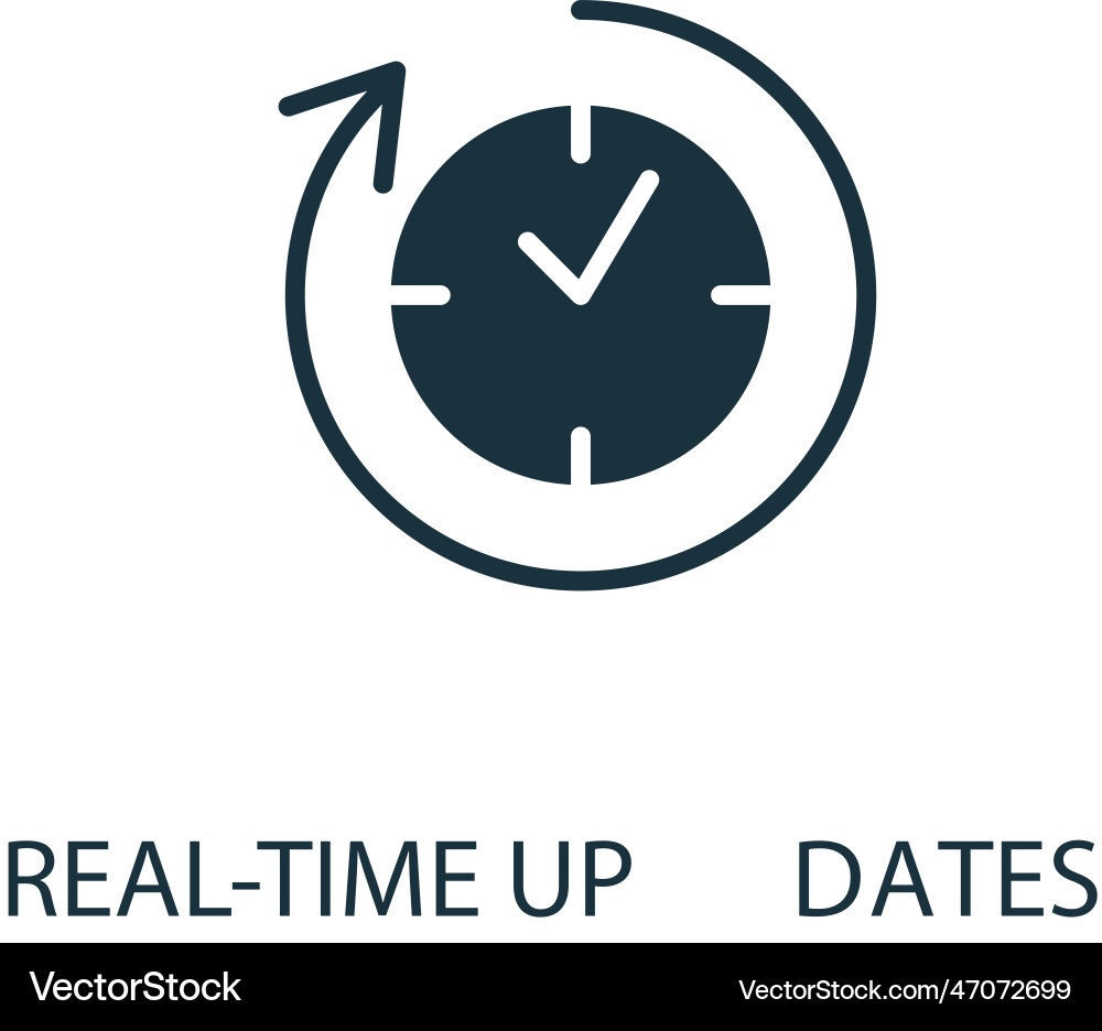 Real-time updates icon monochrome simple sign Vector Image