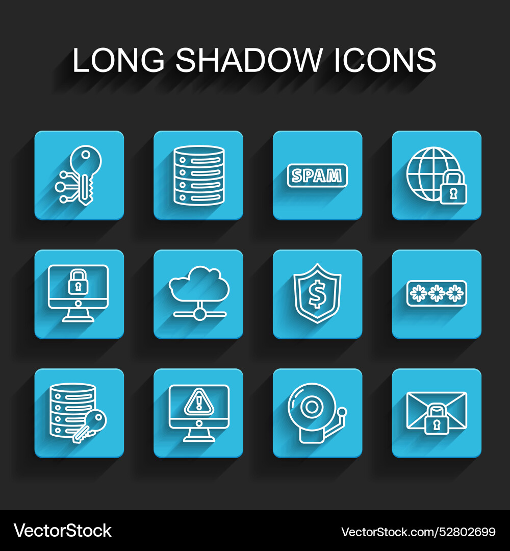 Set line server security with key cryptocurrency Set line server security with key cryptocurrency Vector Image
