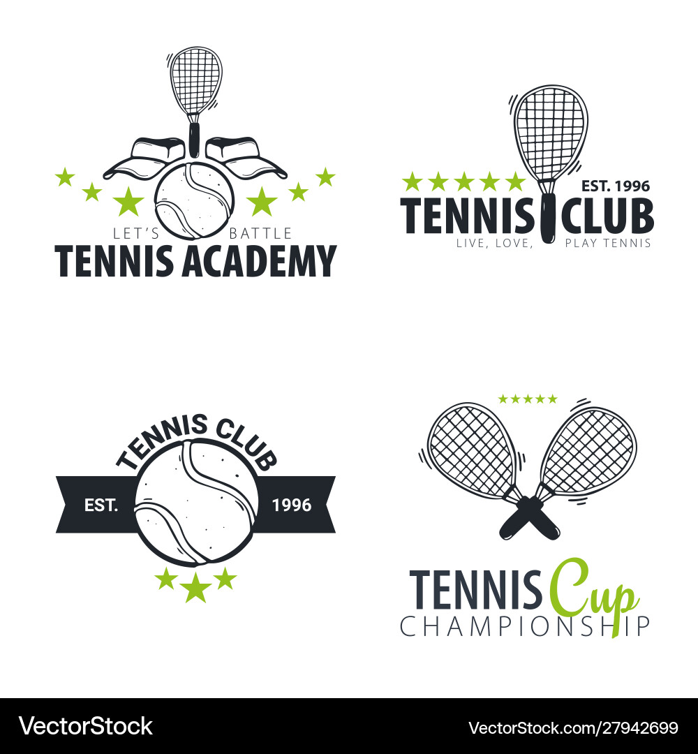 Set tennis club or championship logos Set tennis club or championship logos vector image