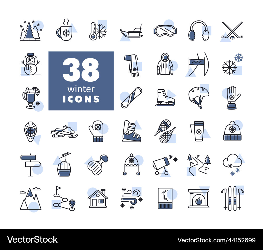 Winter isolated icon set wintertime Winter isolated icon set wintertime vector image