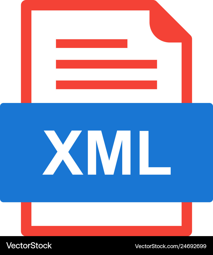 Xml file document icon vector image