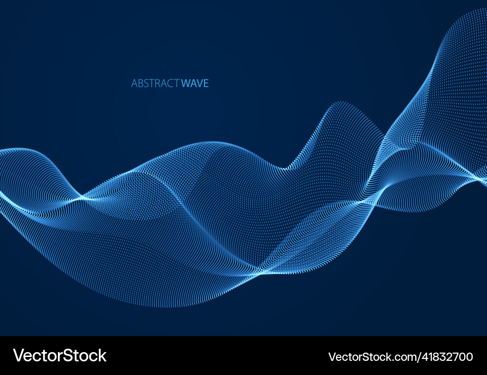 3d particles mesh array sound wave flowing over 3d particles mesh array sound wave flowing over vector image