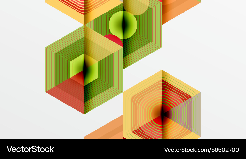 Abstract geometric shapes overlap creating Vector Image