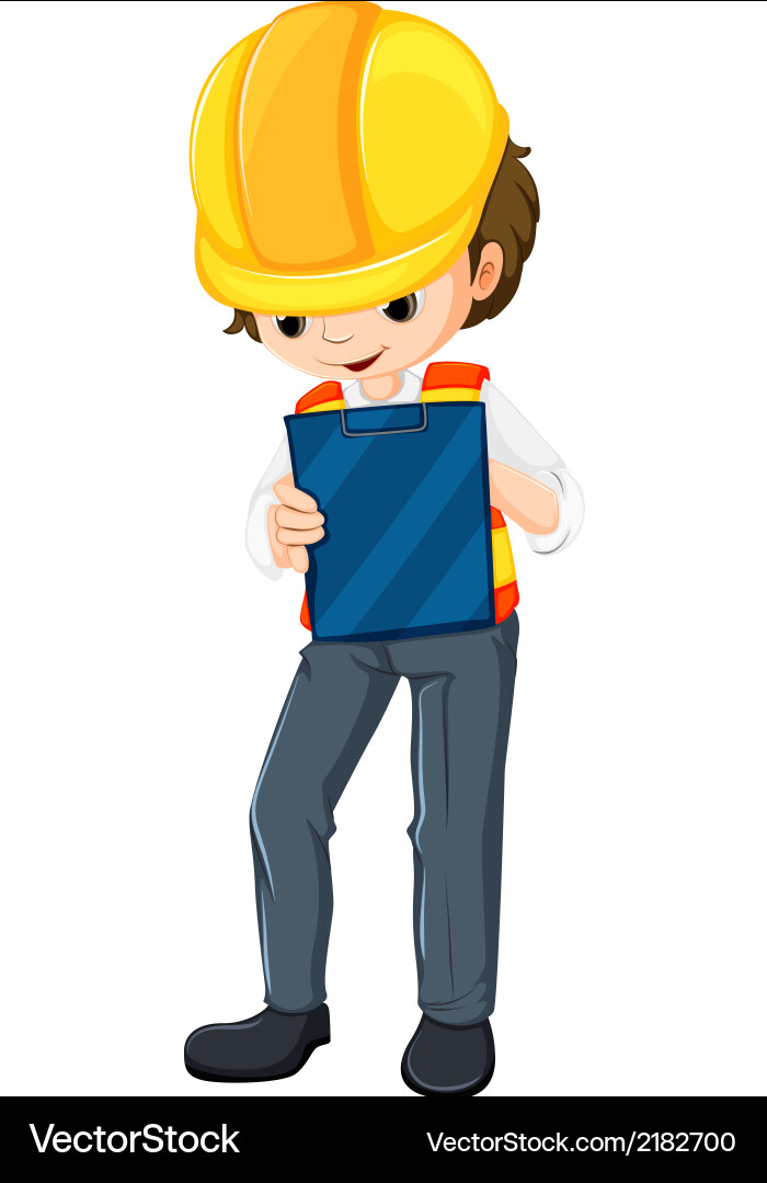 An engineer with a chart vector image