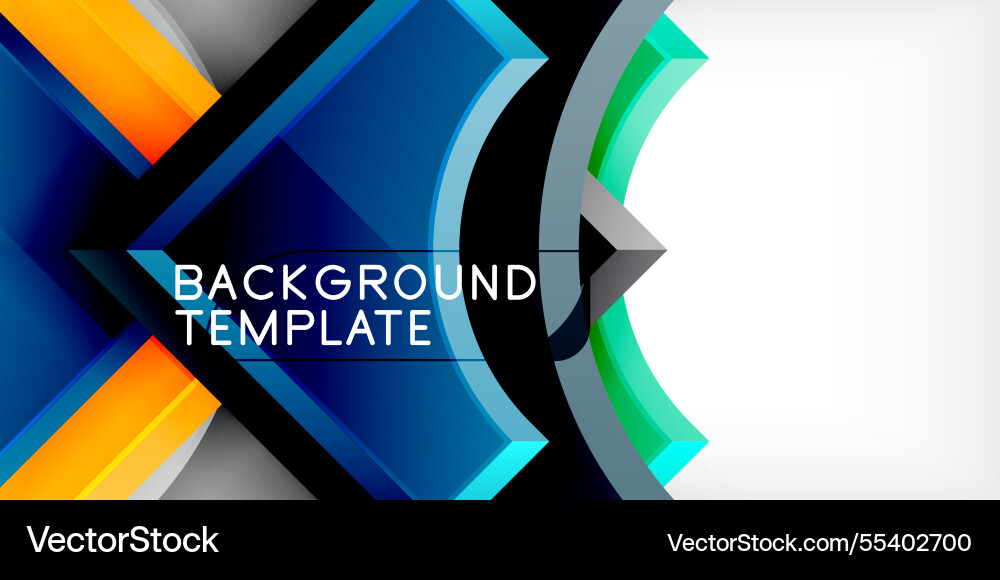 Arrow with round elements color geometric shapes vector image