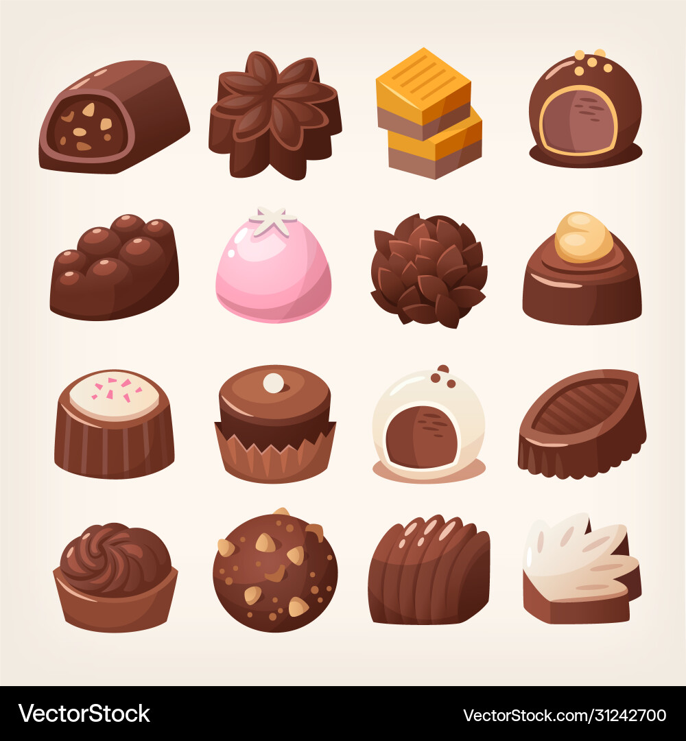 Assorted Chocolate Candies vector image