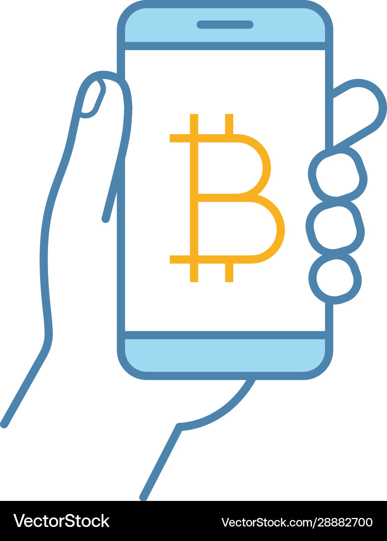 Bitcoin digital wallet color icon – Royalty-Free Vector | VectorStock