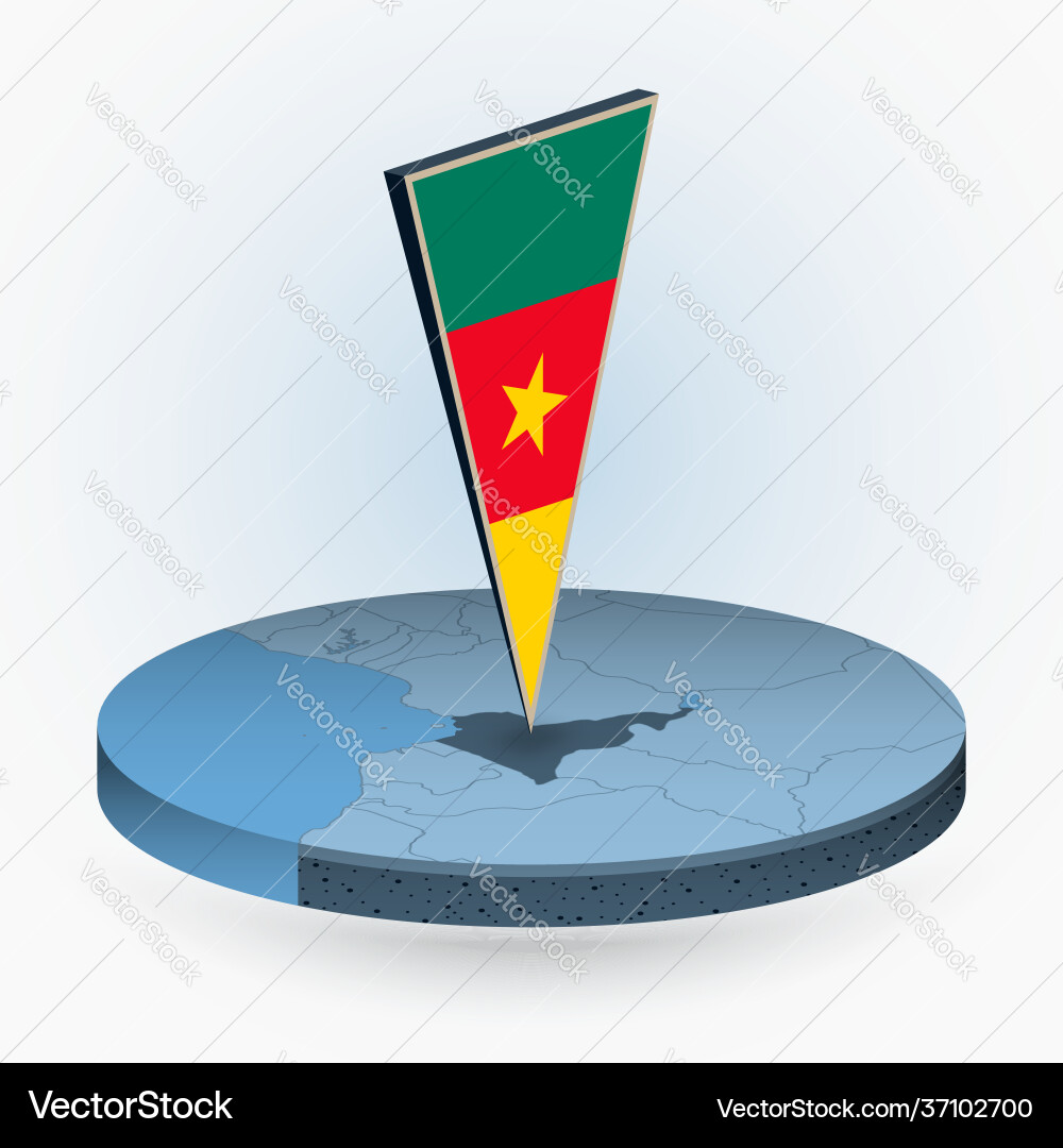 Cameroon map in round isometric style Cameroon map in round isometric style Vector Image