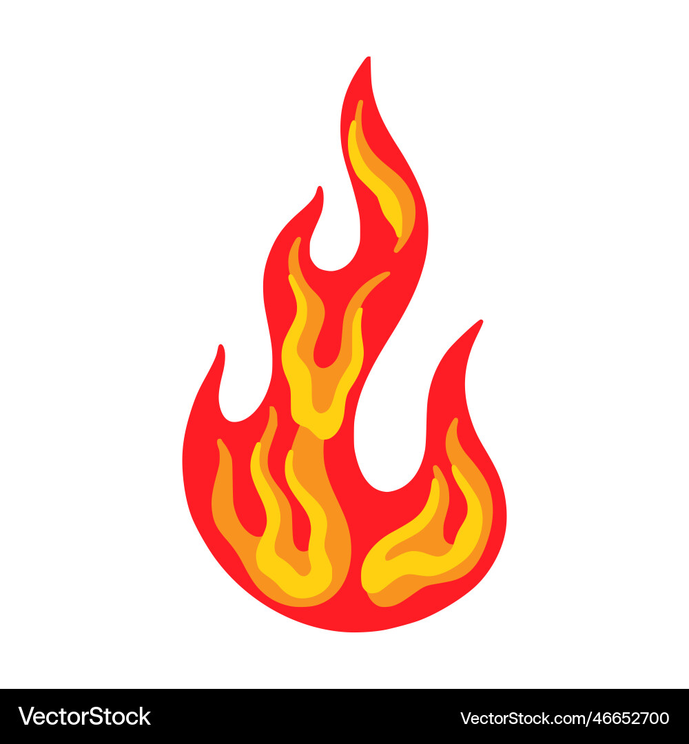 Cartoon fire flame warm heat effect orange Cartoon fire flame warm heat effect orange vector image