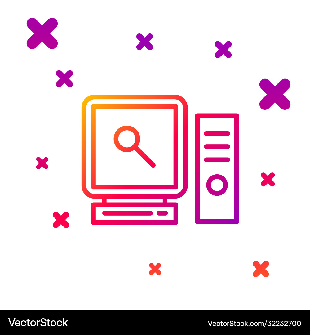 Color line search on computer screen icon isolated Color line search on computer screen icon isolated vector image
