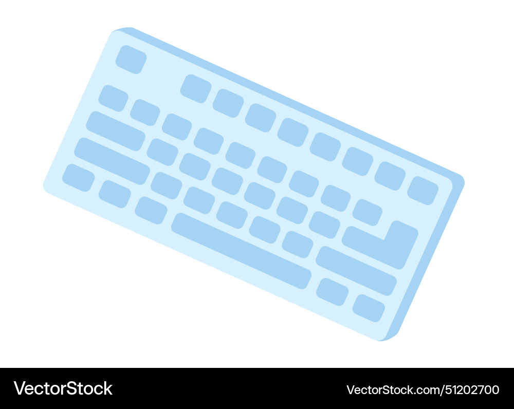 Computer keyboard in flat design gadget vector image