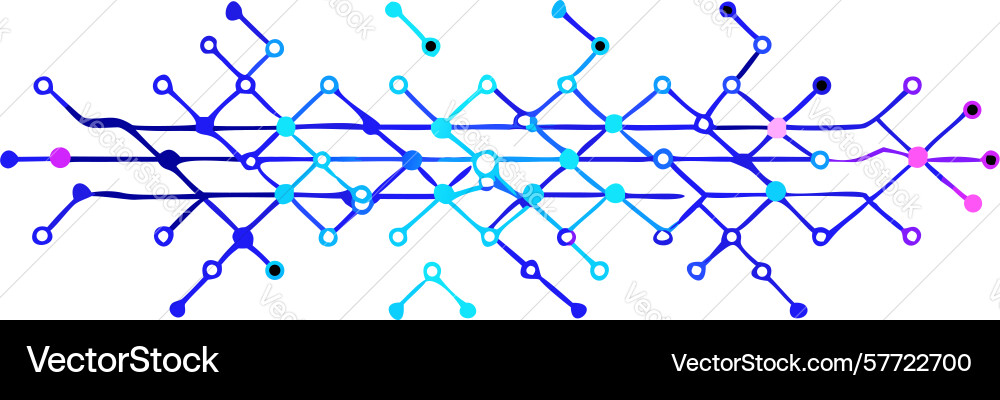 Dynamic abstract horizontal network data flow vector image