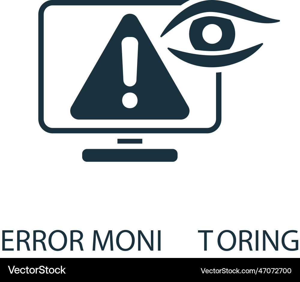Error monitoring icon monochrome simple sign from Error monitoring icon monochrome simple sign from Vector Image