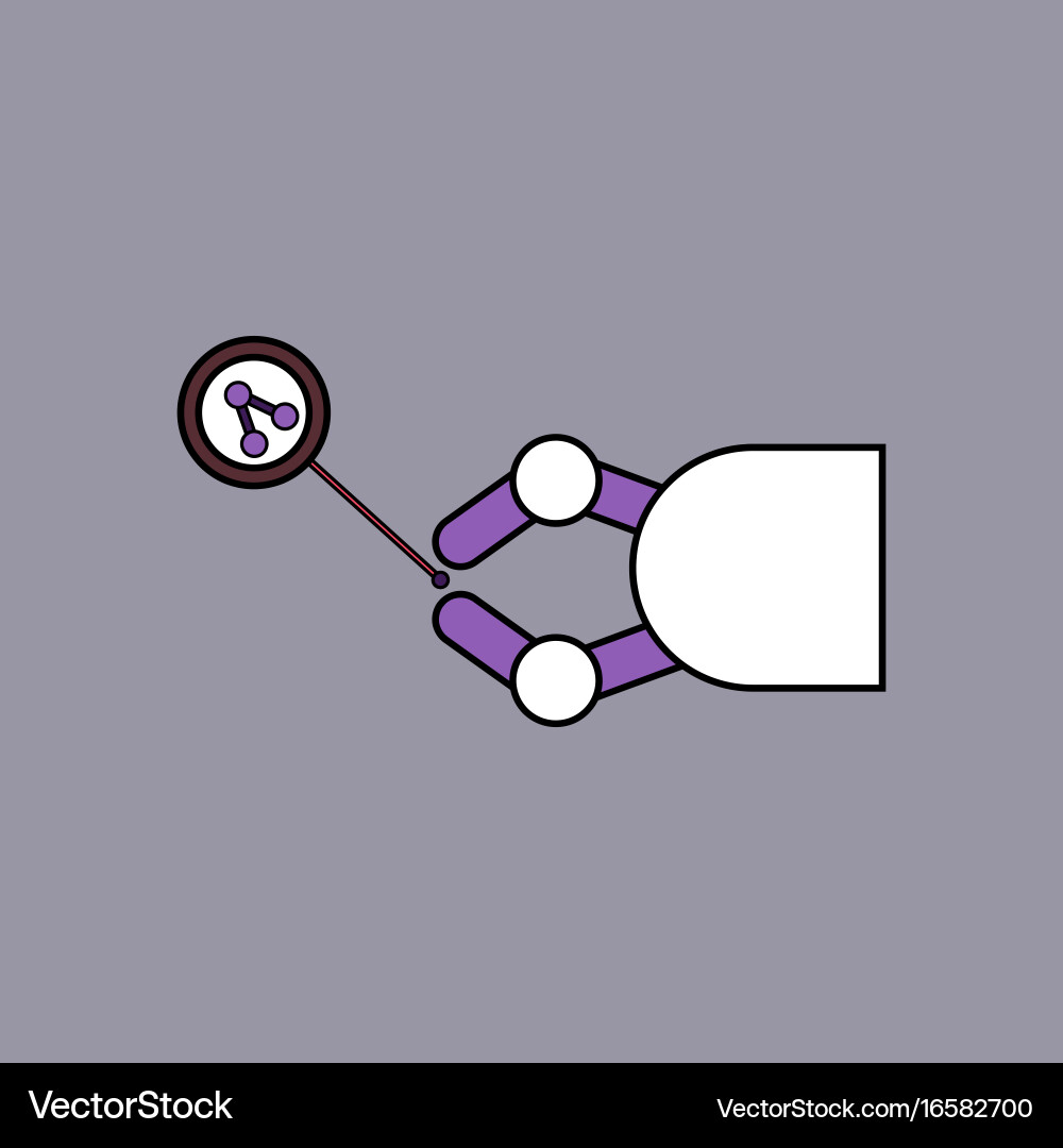 Flat icon design collection molecules and robot Vector Image