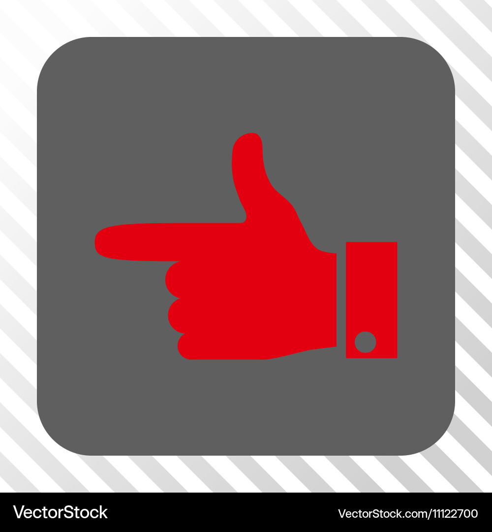 Hand pointer left rounded square button vector image