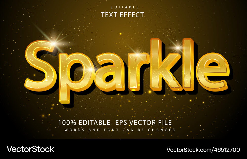 Minimal word sparkle editable text effect design Minimal word sparkle editable text effect design vector image