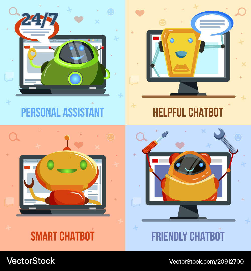 Modern Chatbot Icon Set Vector Image