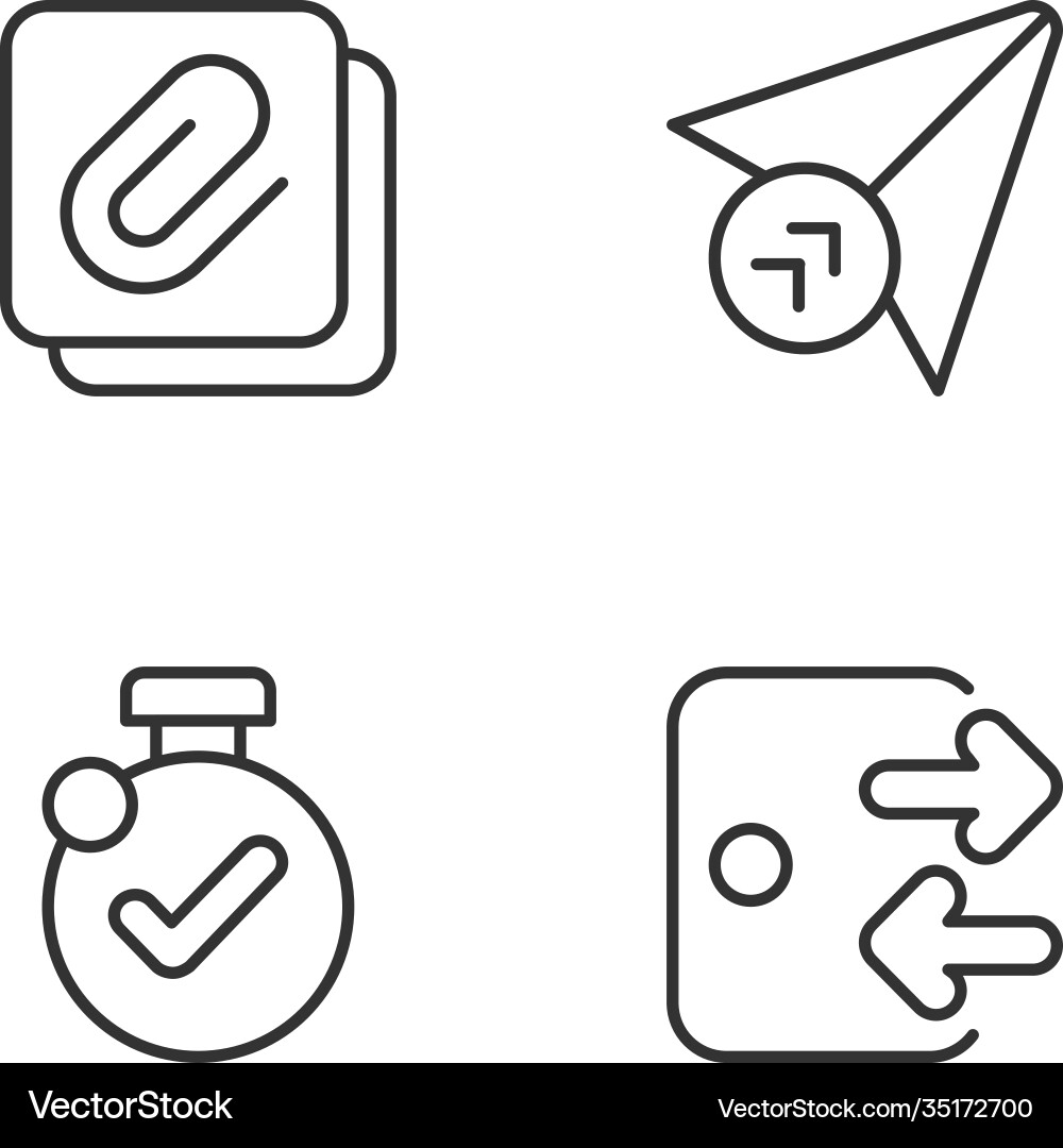 Modern interface usage pixel perfect linear icons Modern interface usage pixel perfect linear icons vector image