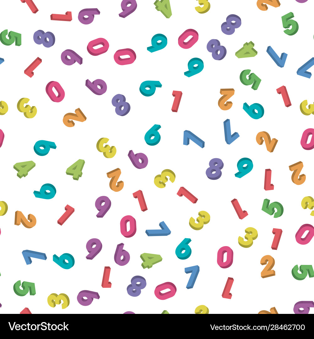 Mosaic colorful 3d digits background Mosaic colorful 3d digits background vector image