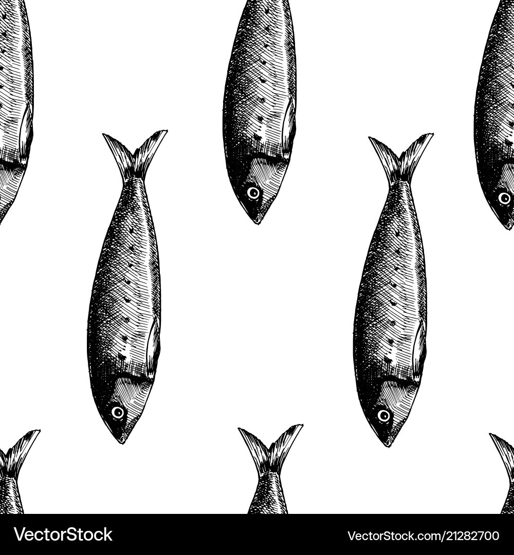 Nahtloses Muster mit den Fischen marine Vektorbild