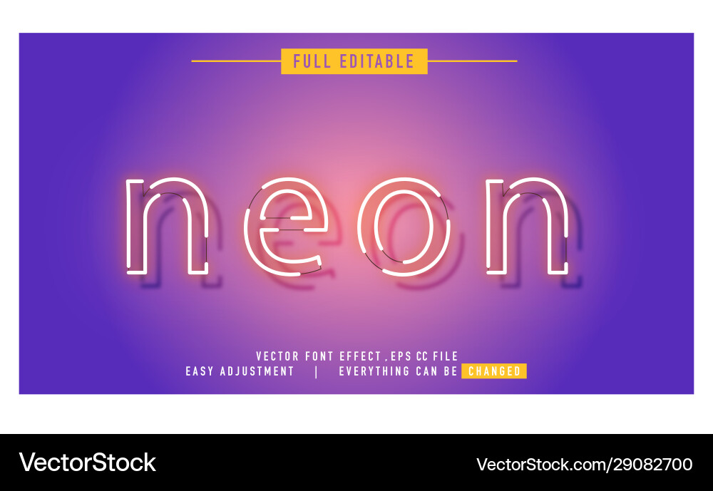Neon text effect that can be edited easily Neon text effect that can be edited easily vector image