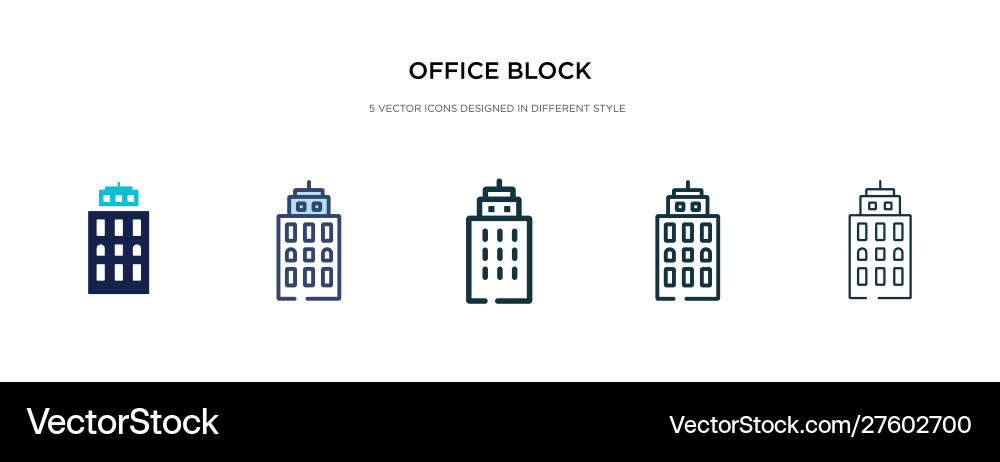 Office block icon in different style two colored Office block icon in different style two colored vector image