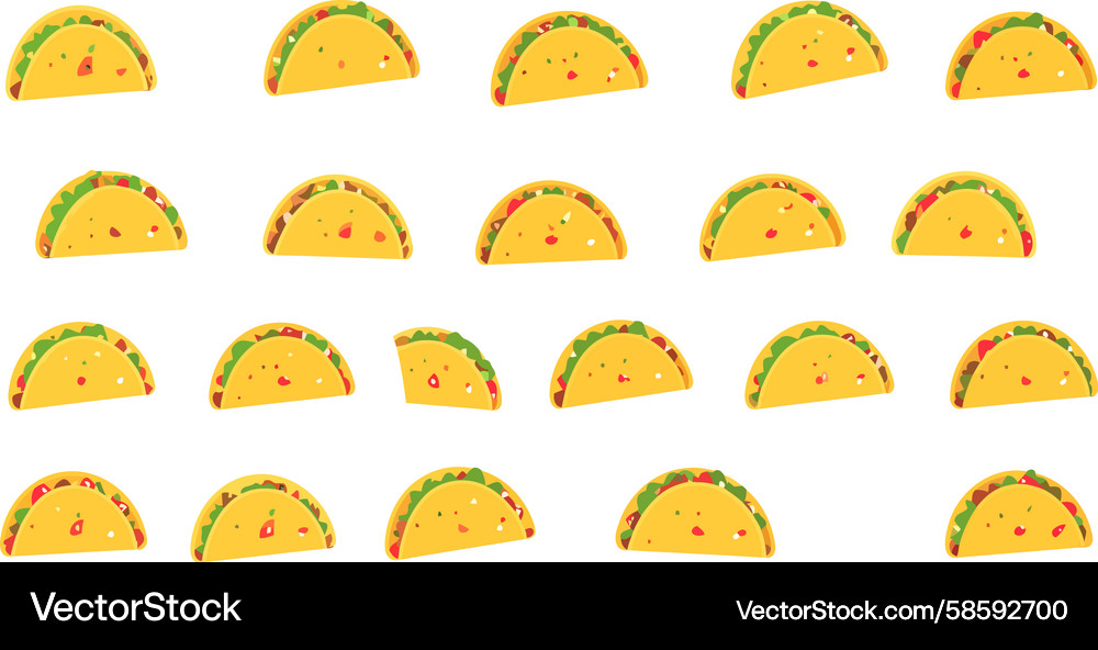 Playful Taco Array - Missing One Vector Image