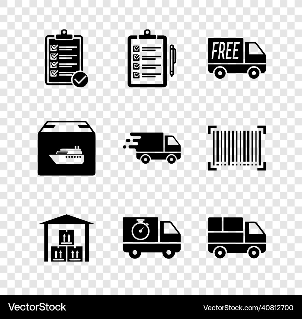 Set verification of delivery list free service Set verification of delivery list free service Vector Image