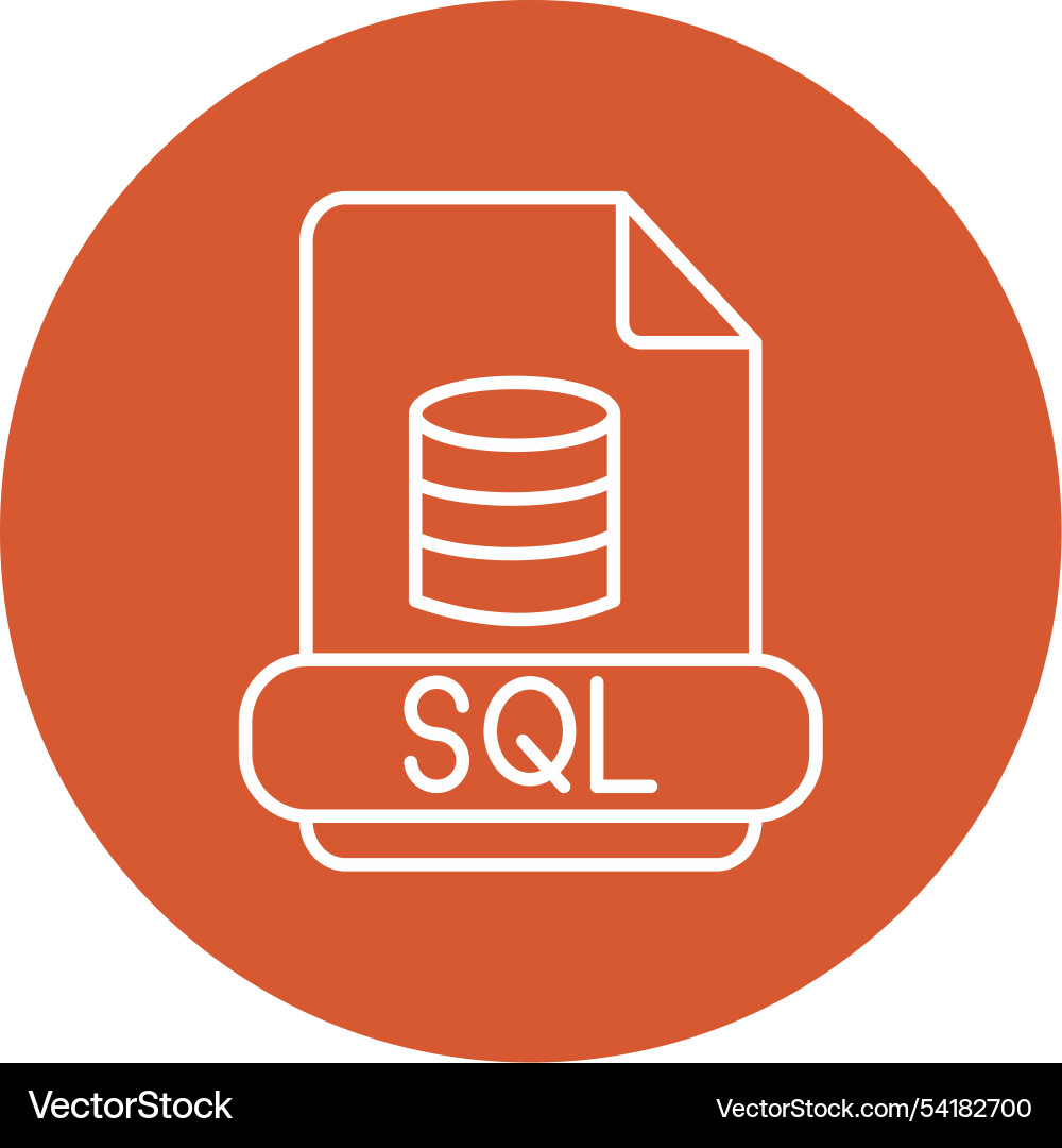 Sql line circle icon Vector Image
