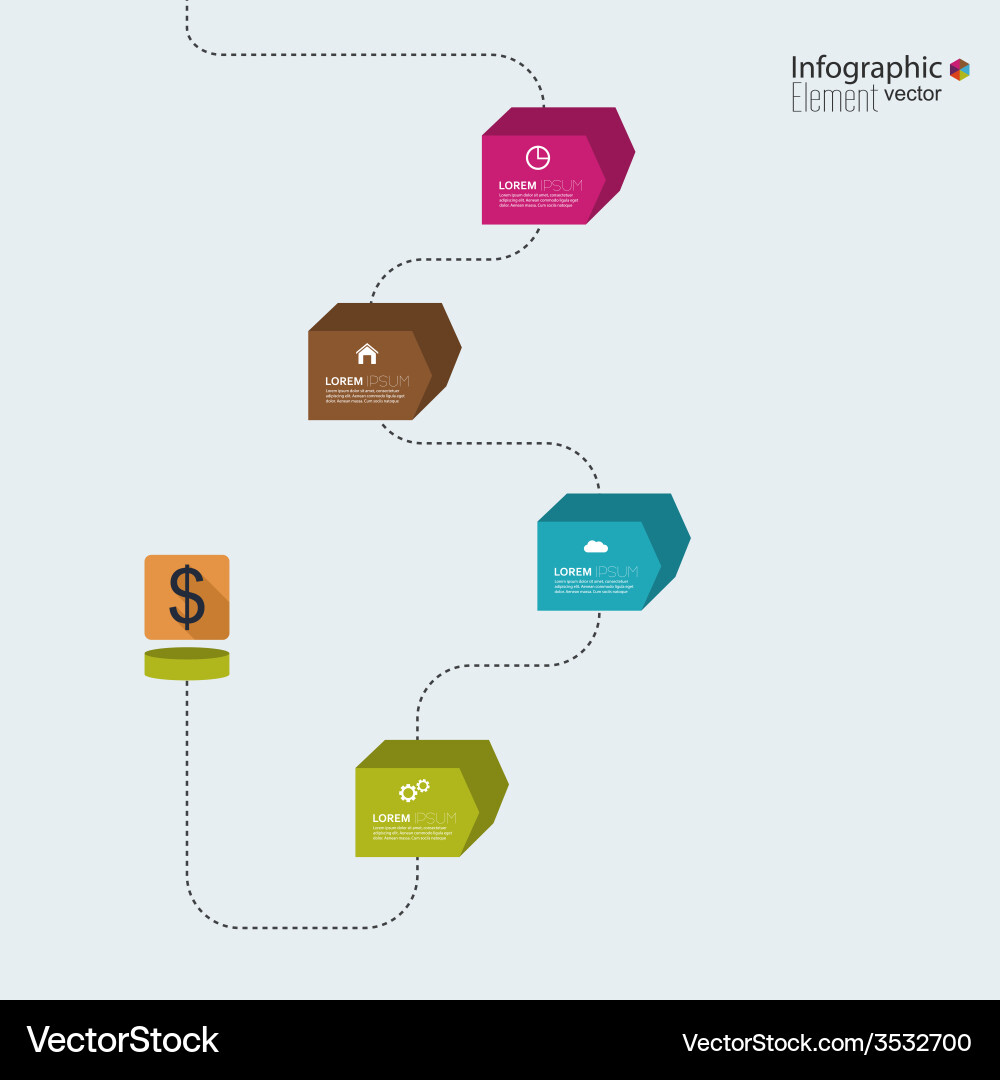 Timeline infographic with arrows and pointers vector image