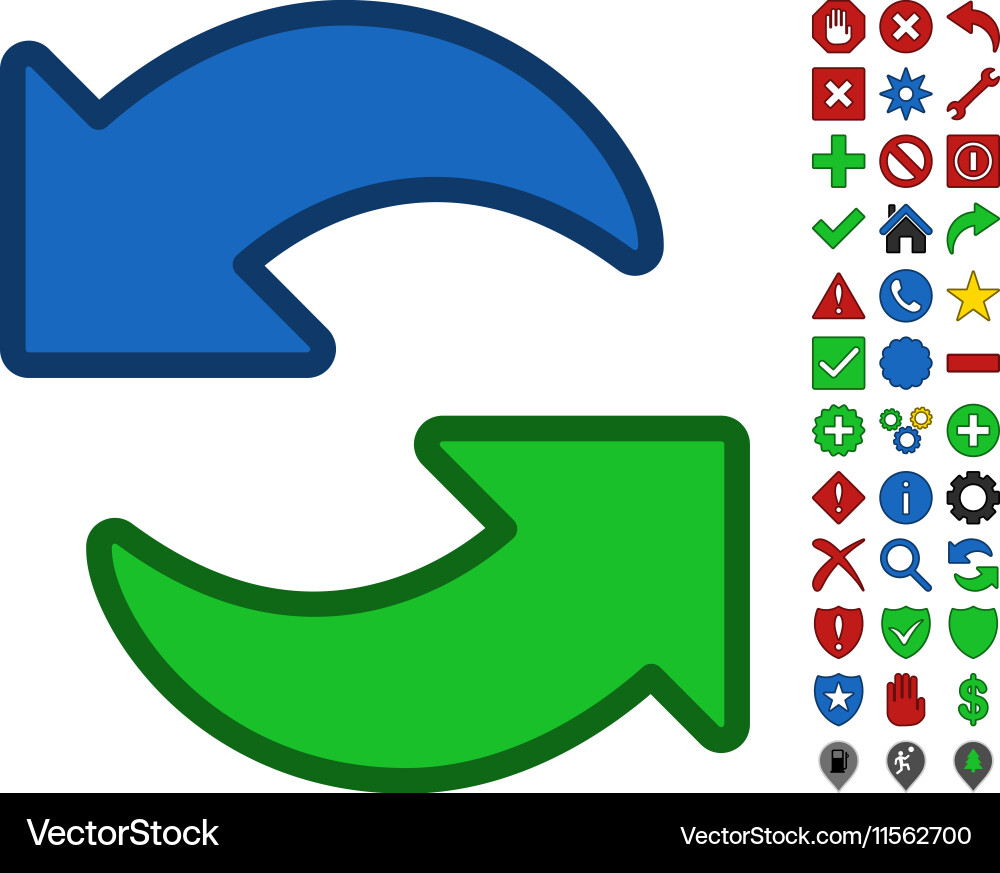 Update arrows symbol with toolbar icon set vector image