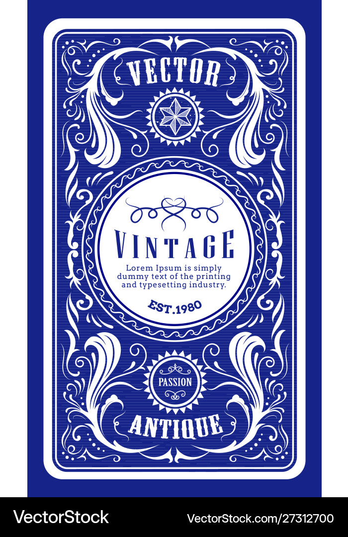 Vintage frame label engraving Royalty Free Vector Image