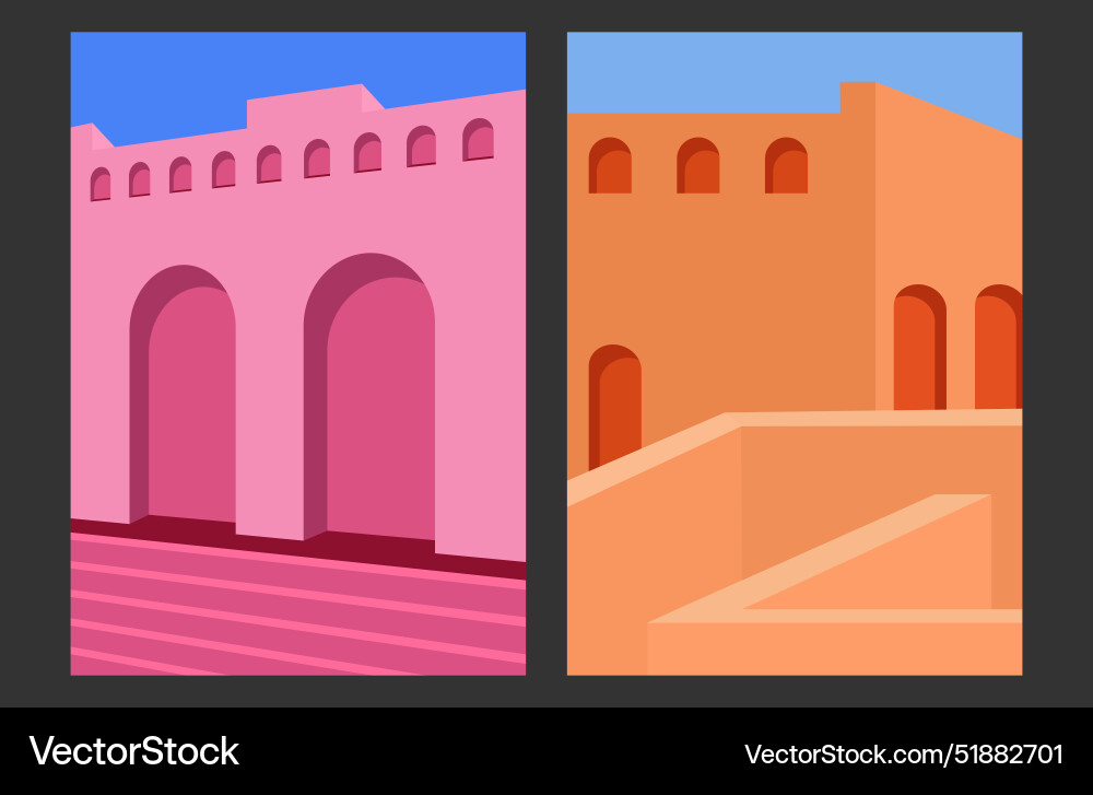 Abstract architecture in the mediterranean style Abstract architecture in the mediterranean style Vector Image