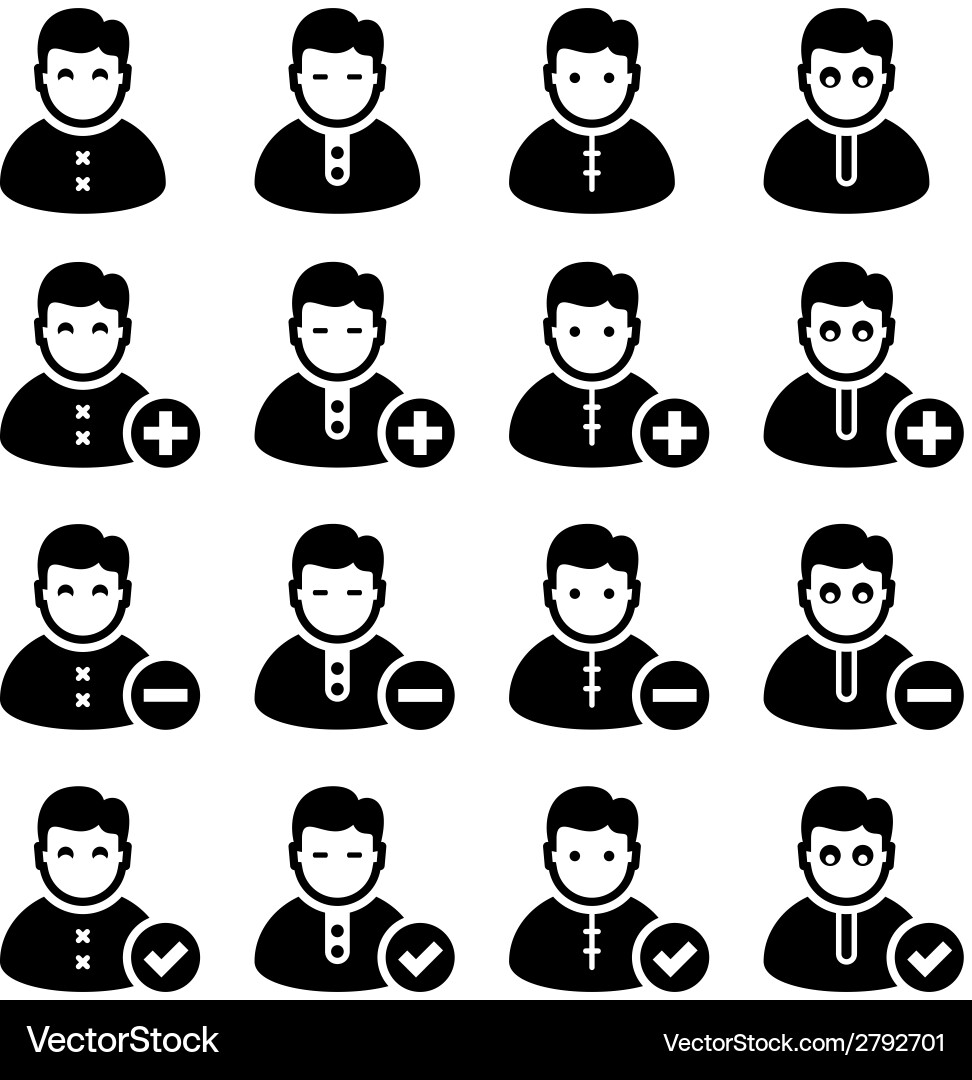 Add delete person icons Vector Image
