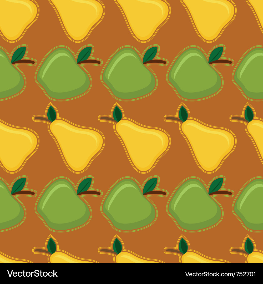 Apple and pear seamless pattern Vector Image