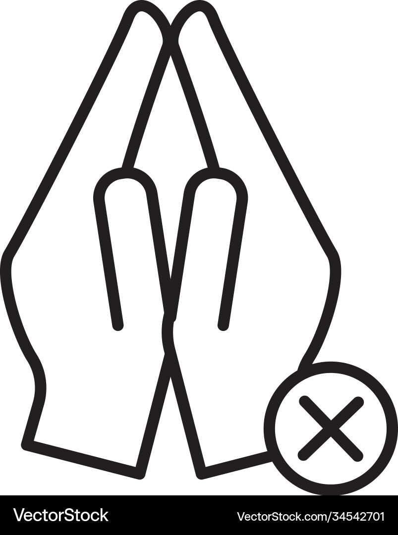 Avoid contactless line style icon Vector Image