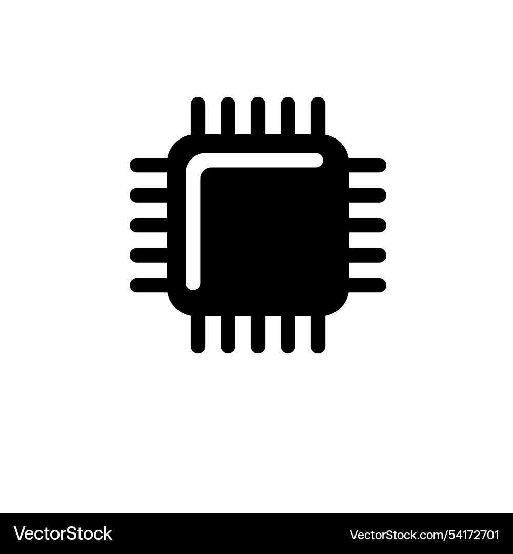 Cpu chip central processing unit solid flat icon Cpu chip central processing unit solid flat icon vector image