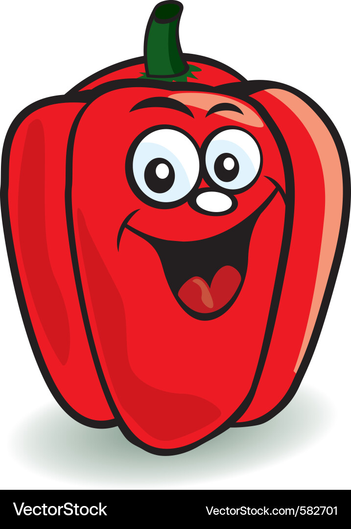Cute Smiling Pepper Cartoon Character vector image